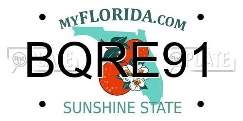 BQRE91 Florida License Plate
