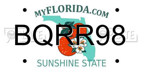 BQRR98 Florida License Plate