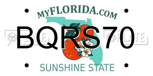 BQRS70 Florida License Plate
