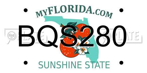 BQS280 Florida License Plate