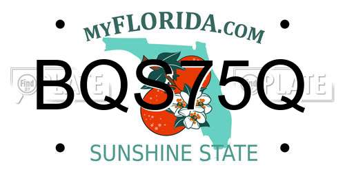 BQS75Q Florida License Plate
