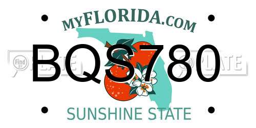 BQS780 Florida License Plate