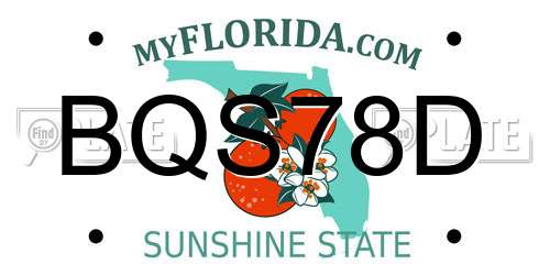 BQS78D Florida License Plate