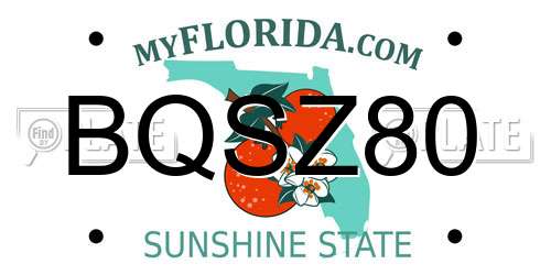 BQSZ80 Florida License Plate