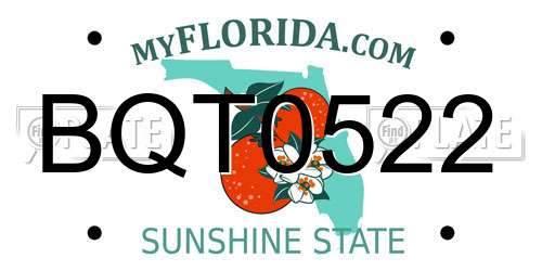 BQT0522 Florida License Plate