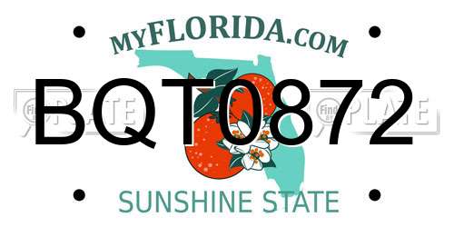 BQT0872 Florida License Plate