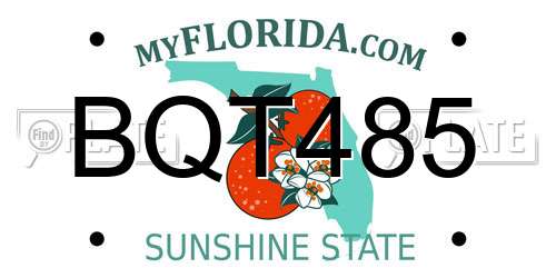 BQT485 Florida License Plate