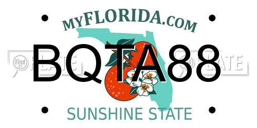 BQTA88 Florida License Plate