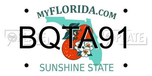 BQTA91 Florida License Plate