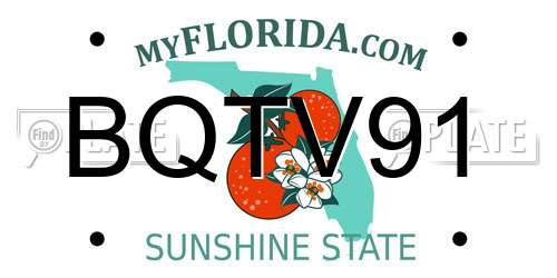 BQTV91 Florida License Plate