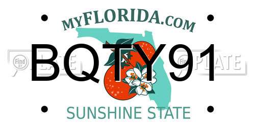 BQTY91 Florida License Plate