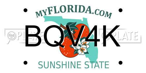 BQV4K Florida License Plate