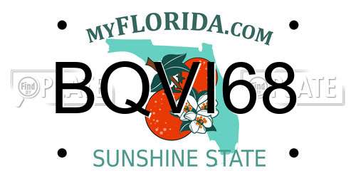 BQVI68 Florida License Plate