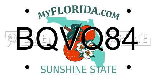 BQVQ84 Florida License Plate