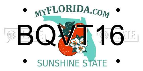 BQVT16 Florida License Plate
