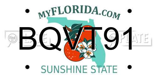 BQVT91 Florida License Plate