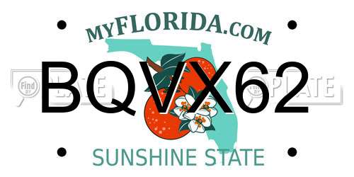 BQVX62 Florida License Plate