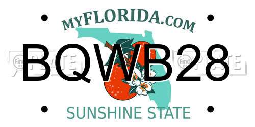 BQWB28 Florida License Plate