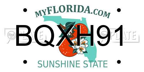 BQXH91 Florida License Plate