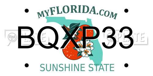 BQXP33 Florida License Plate
