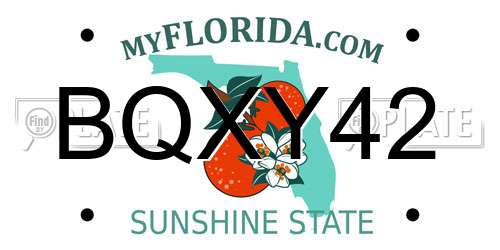 BQXY42 Florida License Plate