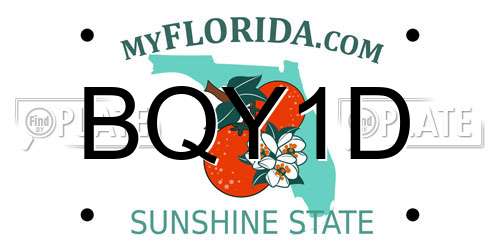 BQY1D Florida License Plate