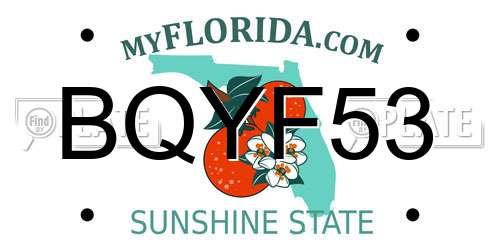 BQYF53 Florida License Plate