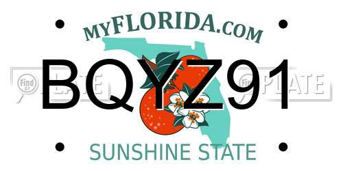 BQYZ91 Florida License Plate