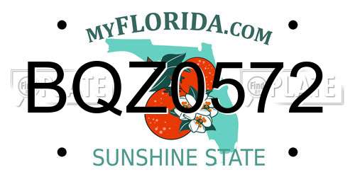 BQZ0572 Florida License Plate
