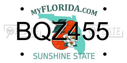 BQZ455 Florida License Plate