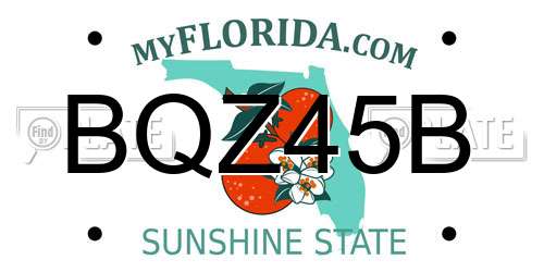 BQZ45B Florida License Plate