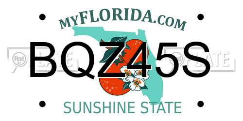 BQZ45S Florida License Plate