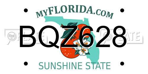 BQZ628 Florida License Plate