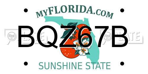 BQZ67B Florida License Plate