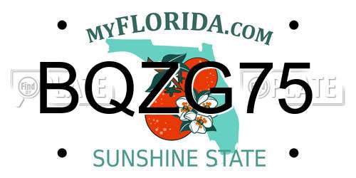 BQZG75 Florida License Plate