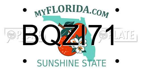 BQZI71 Florida License Plate