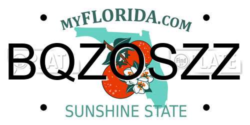 BQZOSZZ Florida License Plate