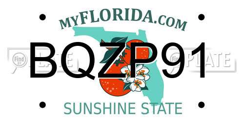 BQZP91 Florida License Plate