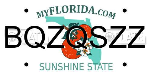 BQZQSZZ Florida License Plate