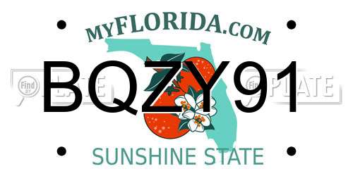 BQZY91 Florida License Plate