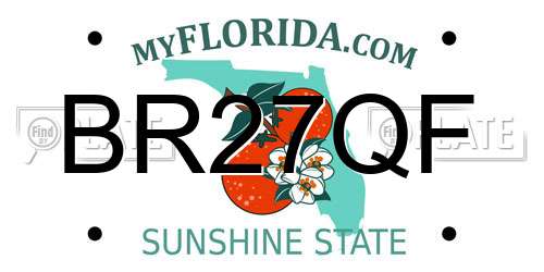 BR27QF Florida License Plate