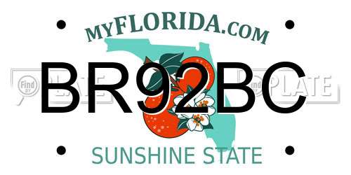 BR92BC Florida License Plate