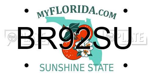 BR92SU Florida License Plate