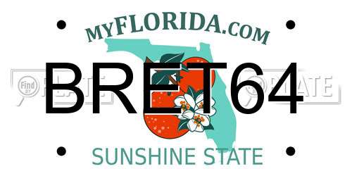 BRET64 Florida License Plate