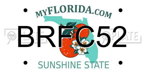 BRFC52 Florida License Plate