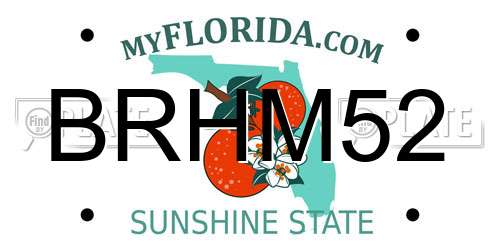 BRHM52 Florida License Plate