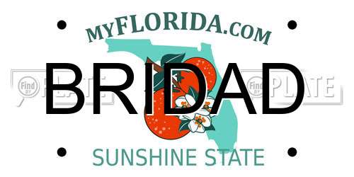 BRIDAD Florida License Plate
