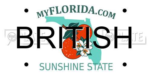 BRITISH Florida License Plate