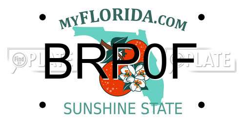 BRP0F Florida License Plate