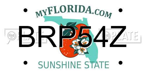 BRP54Z Florida License Plate